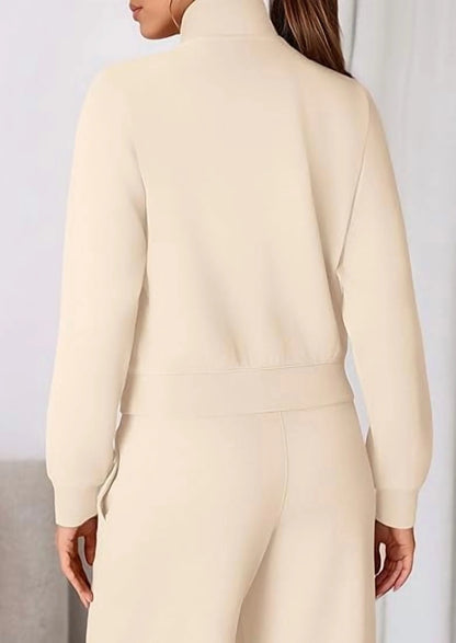 Womens 2 Piece Outfits Sweatsuits Fall Full Zip Sweatshirts Workout Pants Matching Lounge Sets Tracksuits